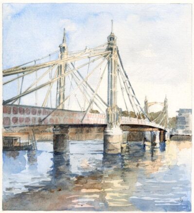 Albert Bridge London - a watercolour by Christina Bonnett