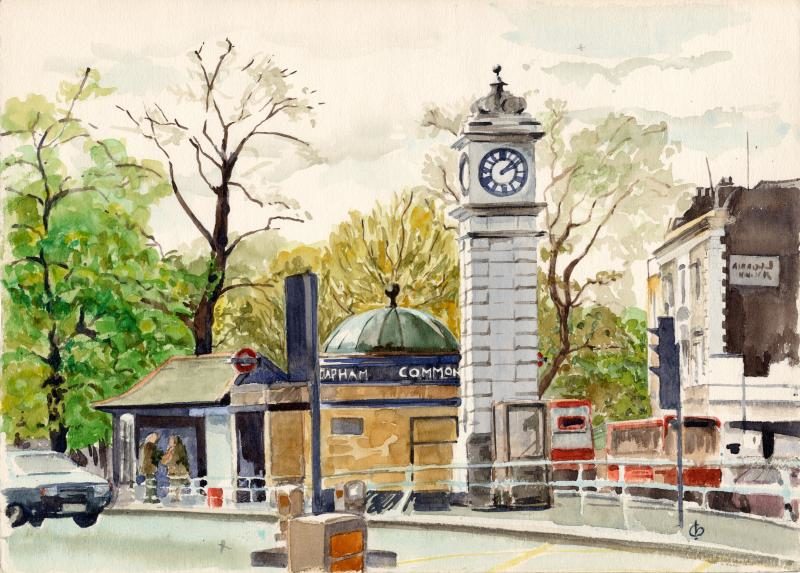Clocktower at Clapham Common Tube by Christina Bonnett