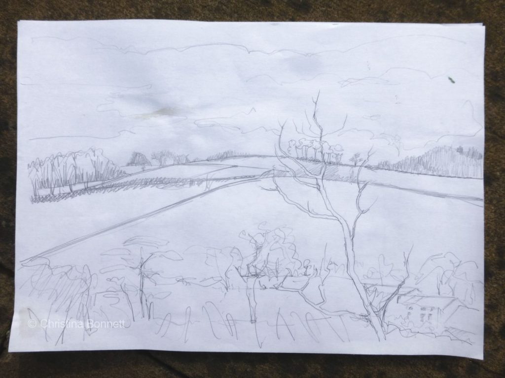 Landscape sketch Devon