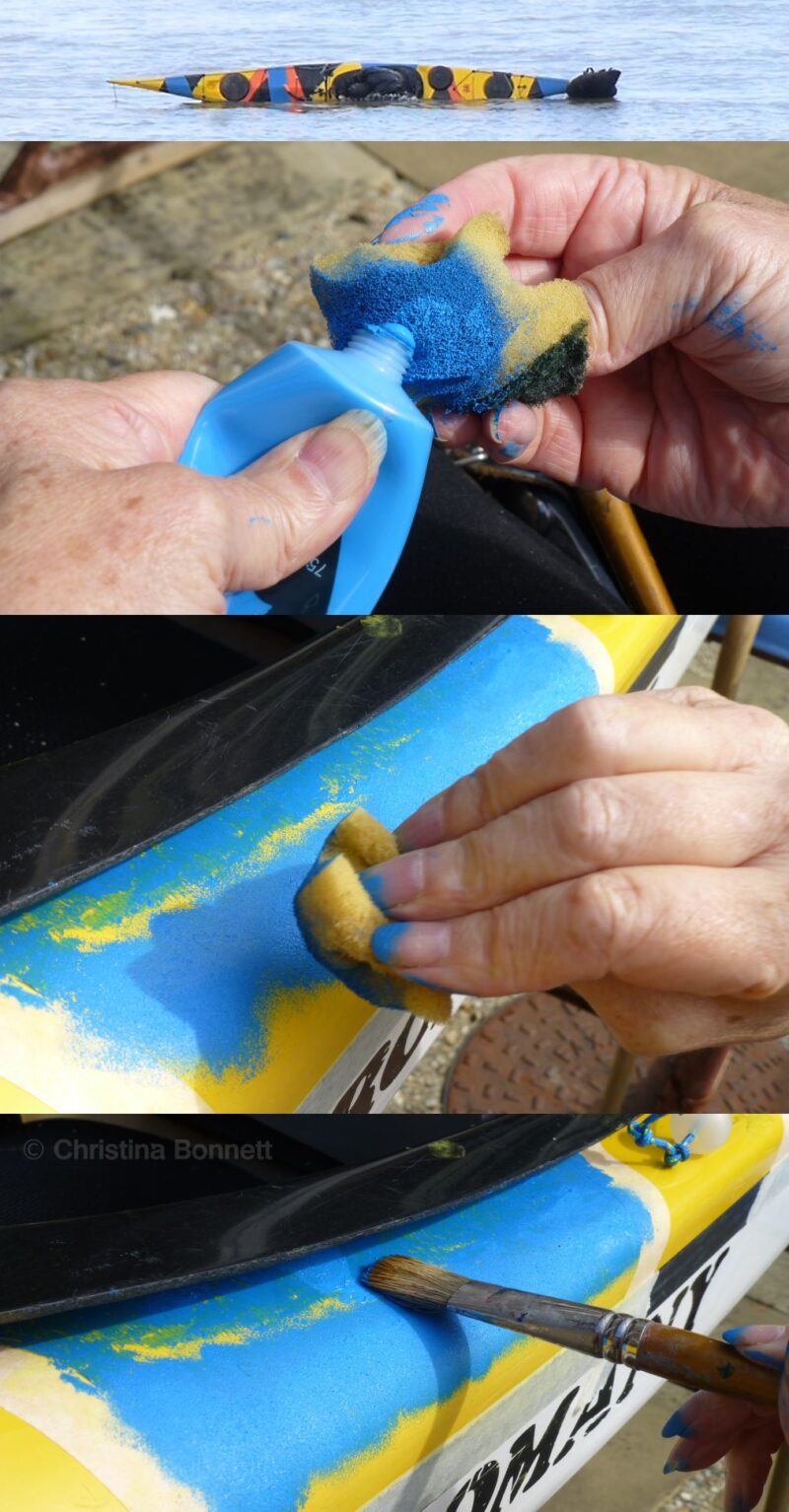 Painting Dazzle Camouflage on a Kayak Using Acrylics Christina
