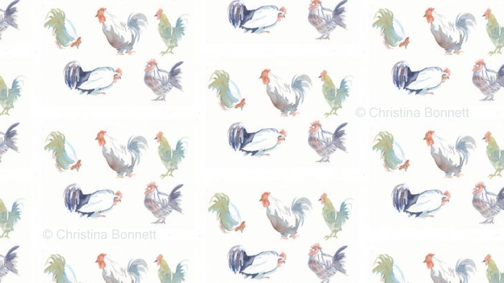 Custom Print Cockerels Pattern