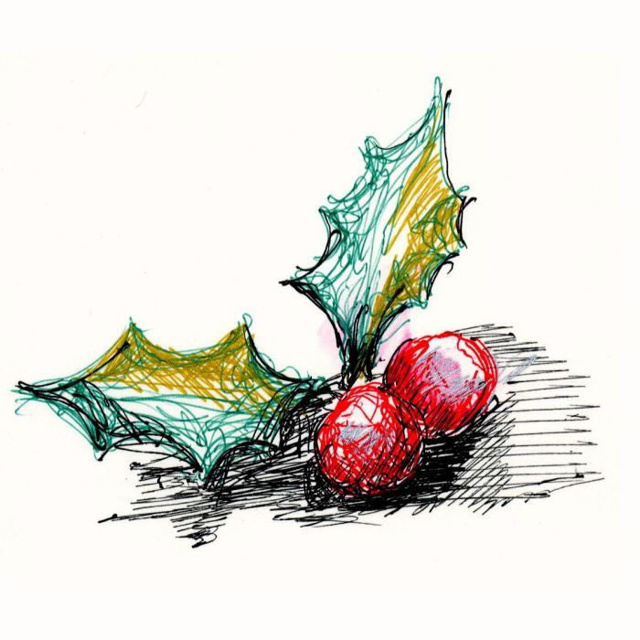 Holly Berries Card design
