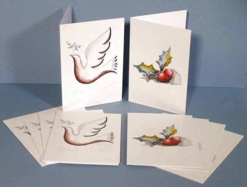 Dove and Holly Greeting Cards Pack