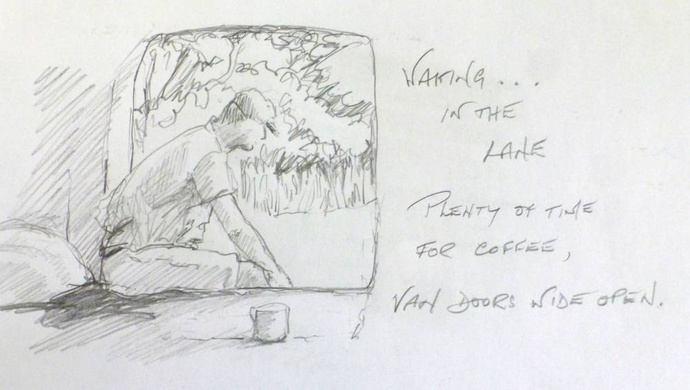 Coffee in the van sketch