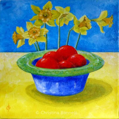 Tomatoes with Daffs by Christina Bonnett