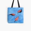 Blue Snowy Tote Bag